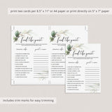 Green and Gold Party Game Find The Guest Template
