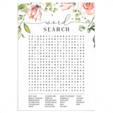 printable wedding word search game floral by LittleSizzle