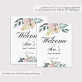Watercolor Floral Welcome Sign Template