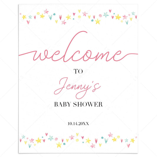 Personalized Welcome Sign for Girl Baby Shower by LittleSizzle