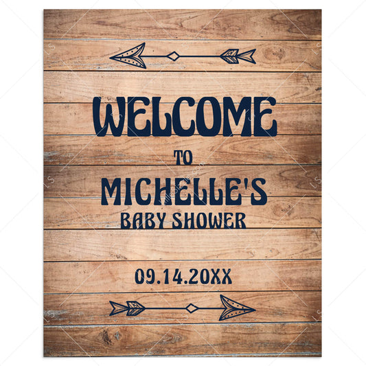 Rustic Baby Shower Welcome Sign Template by LittleSizzle