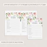 Printable Well Wishes Cards with Blush Roses