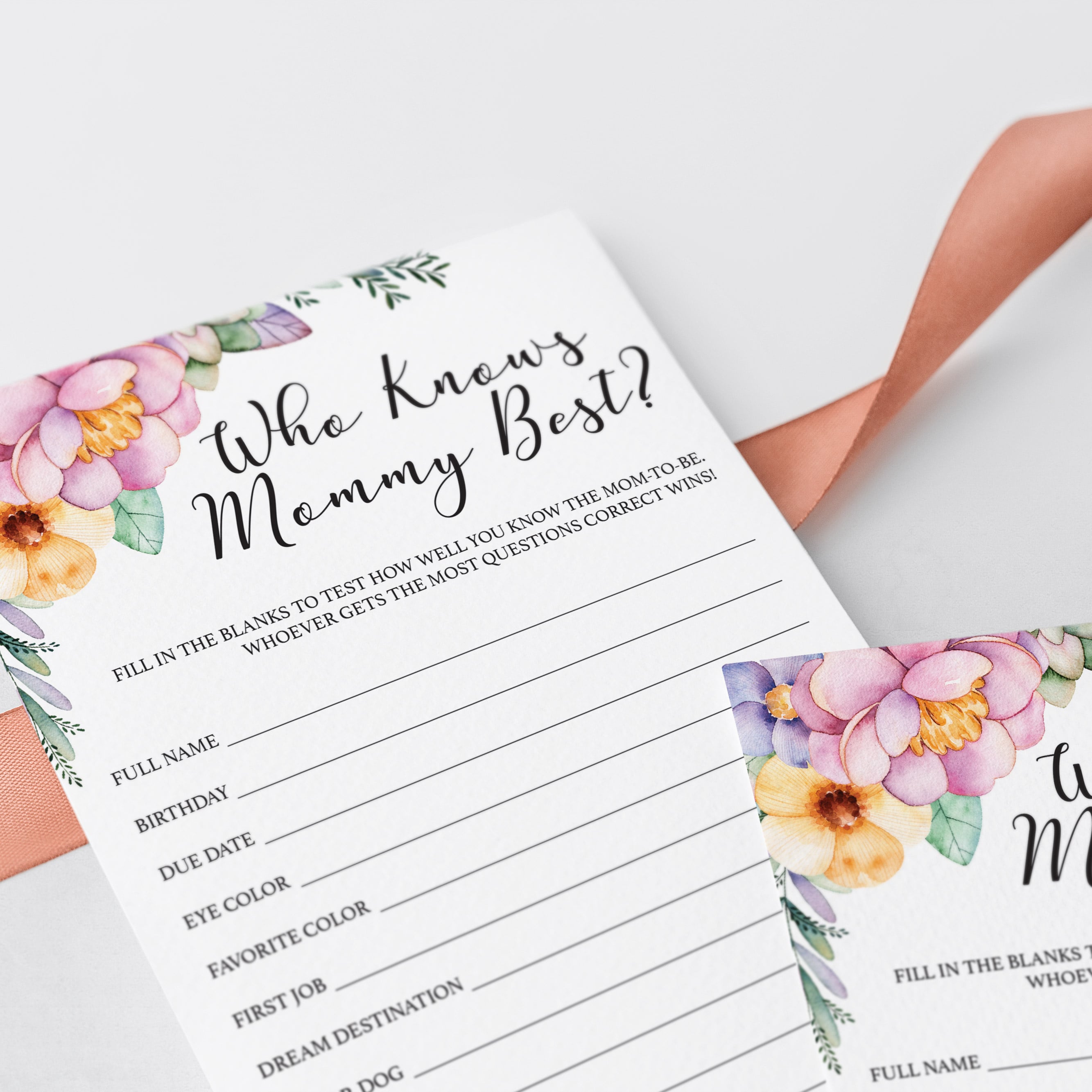 Who knows the mom to be best game for girl baby shower printable by LittleSizzle