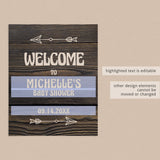 Woodland Themed Baby Shower Welcome Sign Template