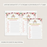 Unicorn Baby Party Game Word Scramble Printable