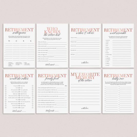 Retirement Party Games for Her Printable by LittleSizzle