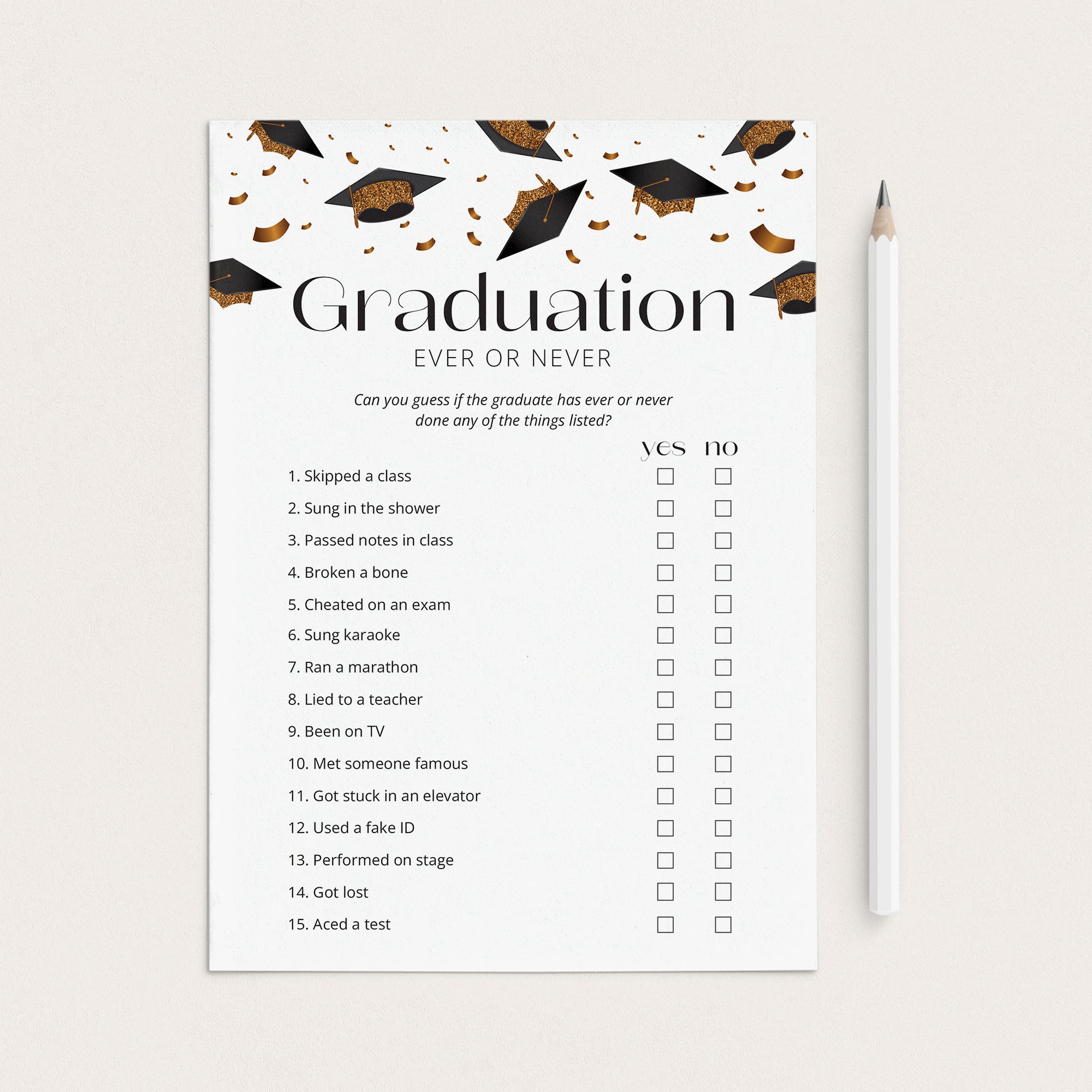 Graduation Ever or Never Game Digital Download by LittleSizzle