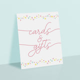 Printable Cards and Gifts Sign Rainbow