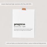 Progress Definition Print Instant Download