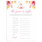 Fall baby shower game for girl the price is right printable by LittleSizzle