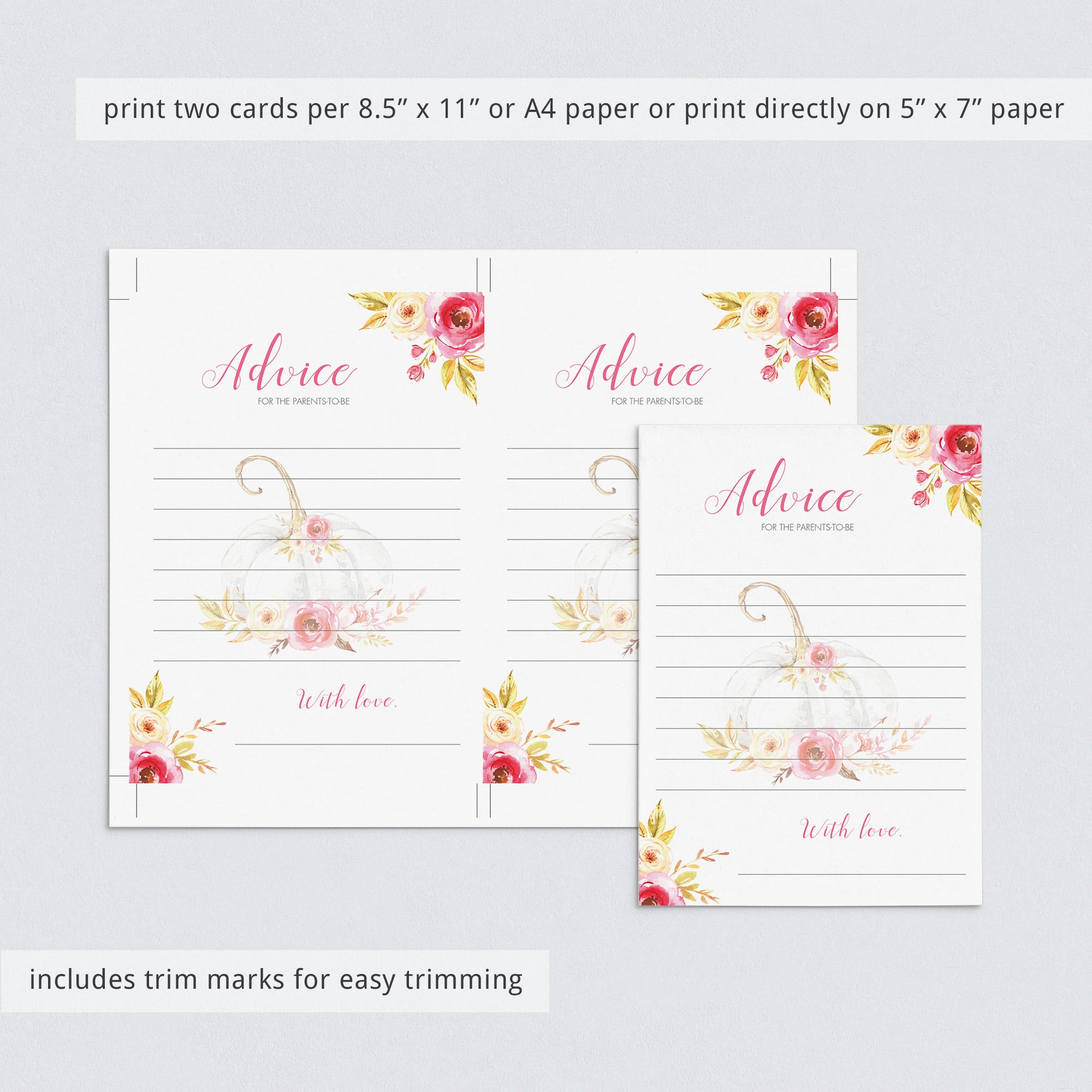 Watercolor floral baby shower games fall theme by LittleSizzle