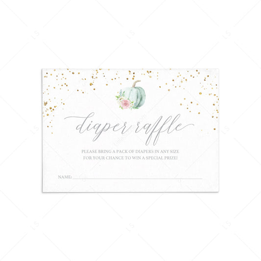 Pumpkin Baby Shower Diaper Raffle Ticket Template by LittleSizzle