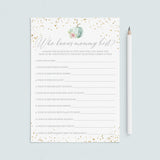 Pumpkin Baby Shower Game Who Knows Mommy Best Printable by LittleSizzle