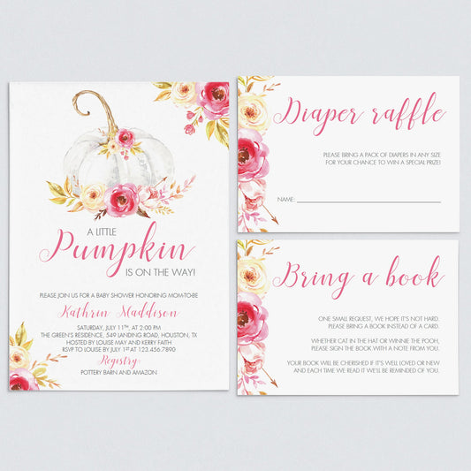 Little pumpkin baby shower invitation bundle by LittleSizzle