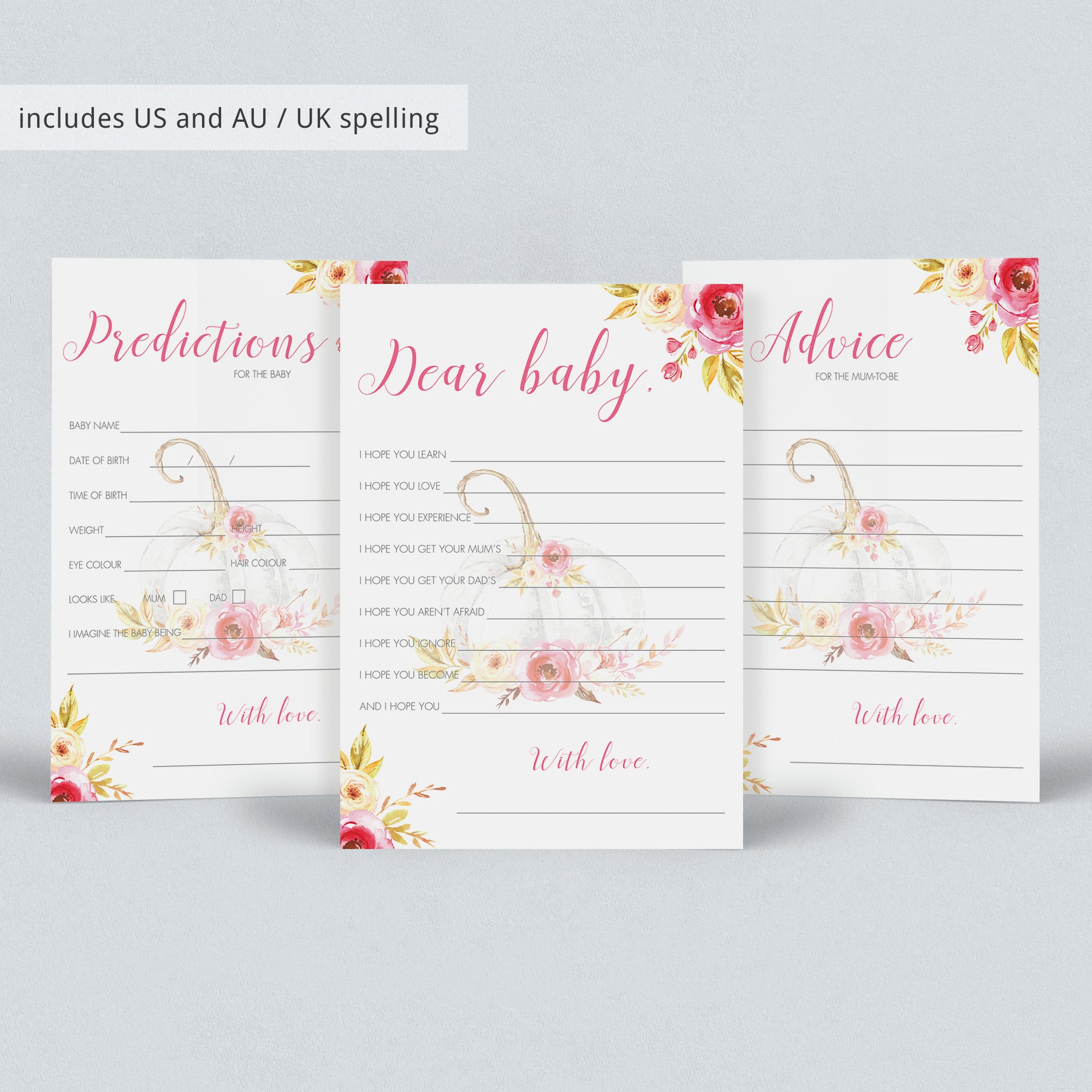 Pumpkin babyshower baby wishes cards by LittleSizzle