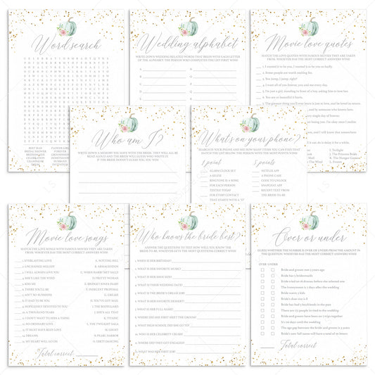 Pumpkin Bridal Shower Games Bundle Printable by LittleSizzle