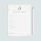 Watercolor Pumpkin Wedding Shower Well Wishes Cards by LittleSizzle