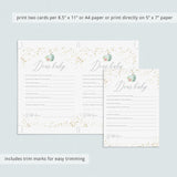 Dear Baby Cards for Pumpkin Baby Shower