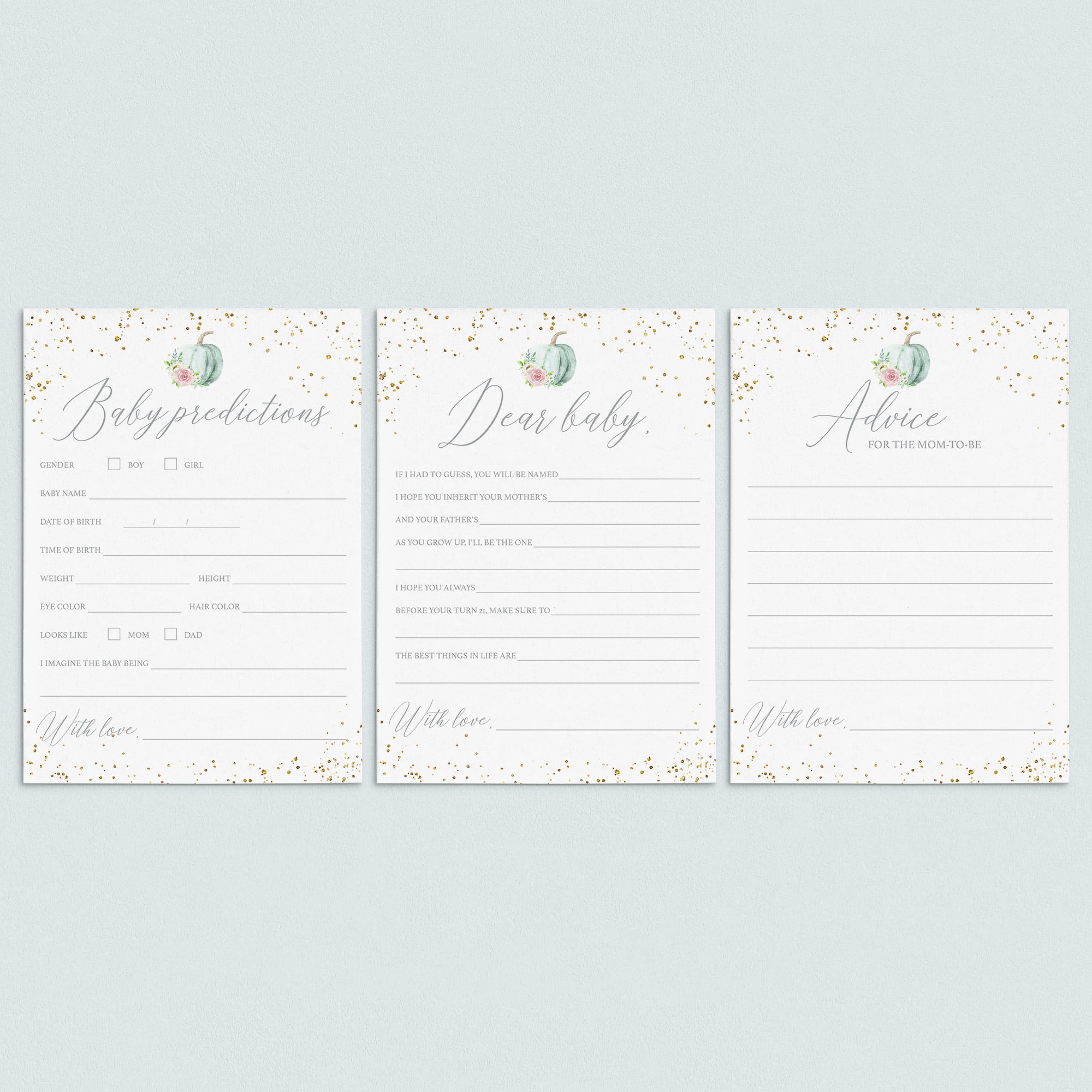 Floral Pumpkin Babyshower Keepsakes for Mom To Be by LittleSizzle