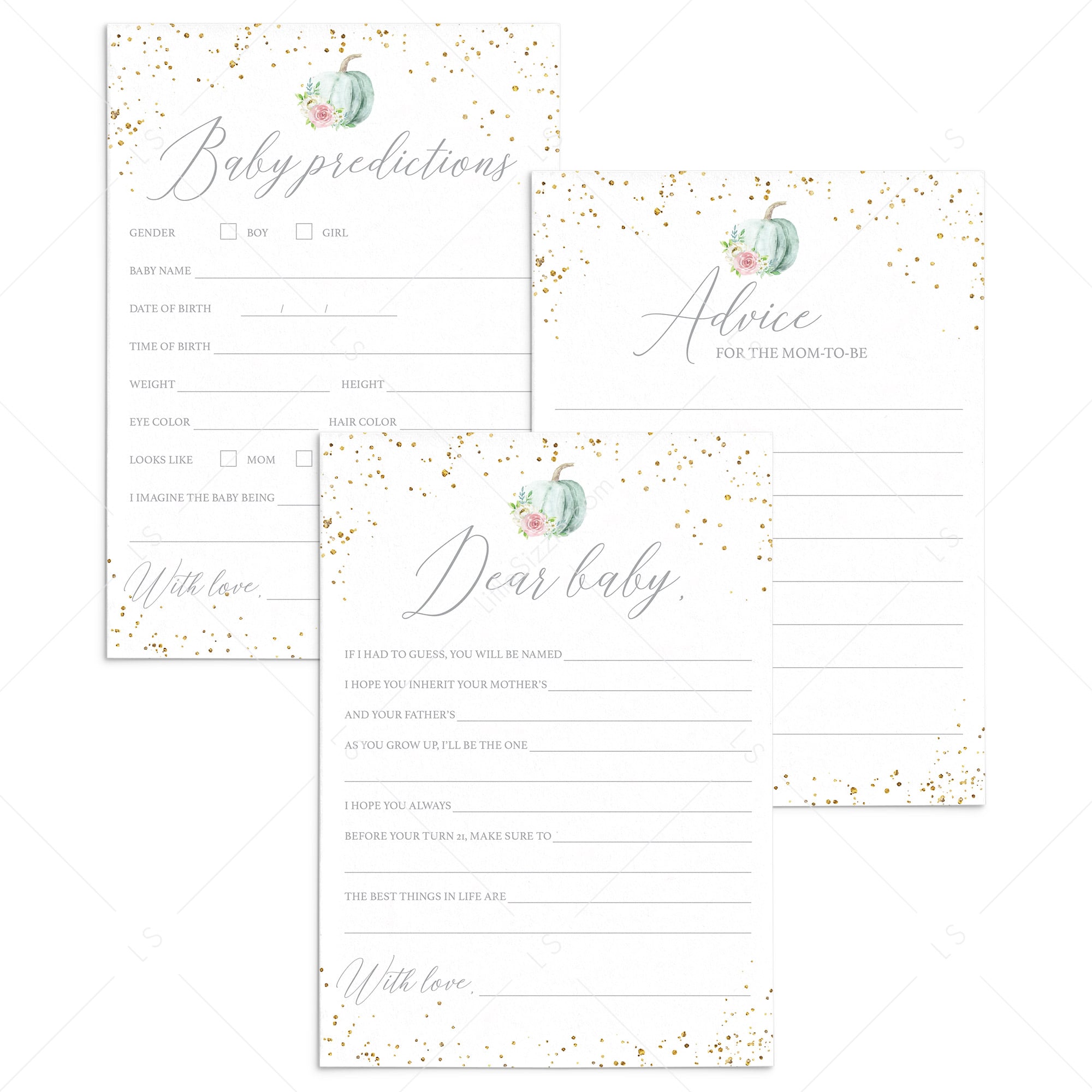 Floral Pumpkin Babyshower Keepsakes for Mom To Be