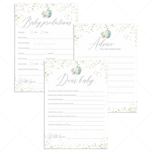Floral Pumpkin Babyshower Keepsakes for Mom To Be