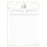 Fall Wedding Alphabet Game with Watercolor Pumpkin by LittleSizzle