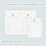 Watercolor Pumpkin Wedding Shower Well Wishes Cards