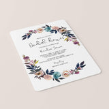 Purple Bridal Shower Invitation Template Floral Theme