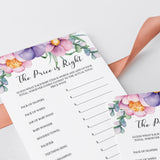 Printable Flower Baby Shower Games Package