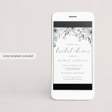 DIY Bridal Shower Invitation Template with Purple Flowers