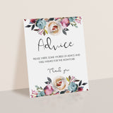 New mom advice sign template for boho shower by LittleSizzle