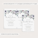 DIY Bridal Shower Invitation Template with Purple Flowers