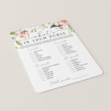 Floral Baby Shower Purse Hunt Game Printable