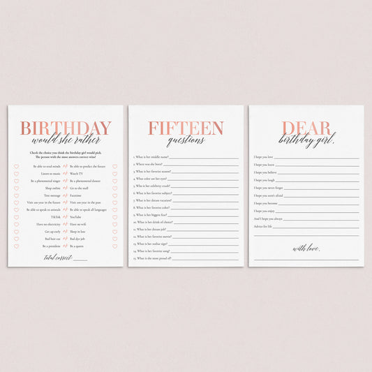 Quinceañera Games Bundle Printable by LittleSizzle