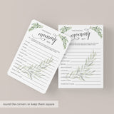 Greenery Who Knows Mommy Best Game for Baby Shower