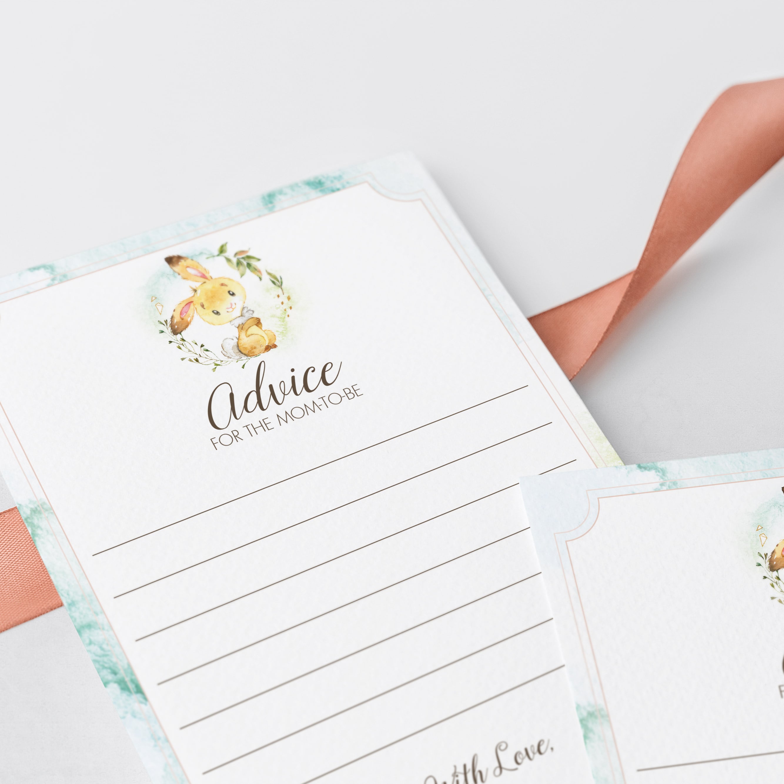 Watercolor bunny baby shower game printable by LittleSizzle