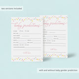 Yellow and Pink Shower Predictions for Baby Printable