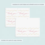 Printable flat thank you card PDF by LittleSizzle