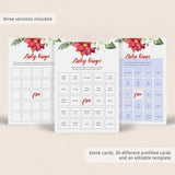 Christmas Bingo Cards for Baby Shower