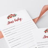 Red and Greenery Baby Shower Keepsakes for the Mom-To-Be