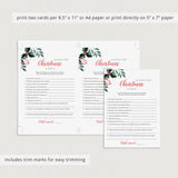 Printable Christmas Songs Game with Answers