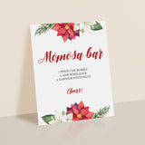 Momosa Bar Sign for Christmas Baby Shower