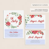 Floral Christmas Baby Shower Invitation Set