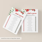Guess Who Bride or Groom Quiz Template With Poinsettia Flowers