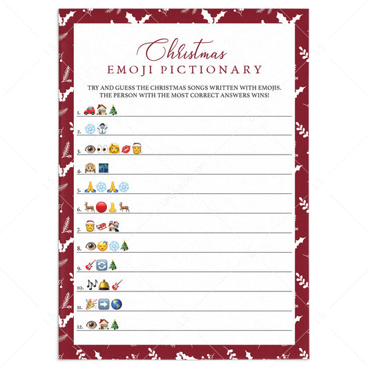 Christmas Song Emoji Game Instant Download by LittleSizzle