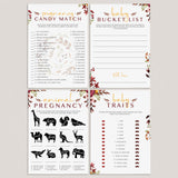 Falling In Love Baby Shower Games Kit Printable