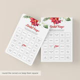 Prefilled Bingo Cards for Winter Bridal Shower
