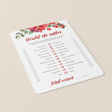 What Would She Rather Bridal Shower Game Printable