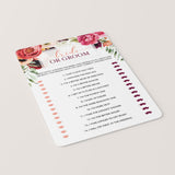 boho bridal shower game cards