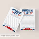 USA Memorial Day Game Scattergories